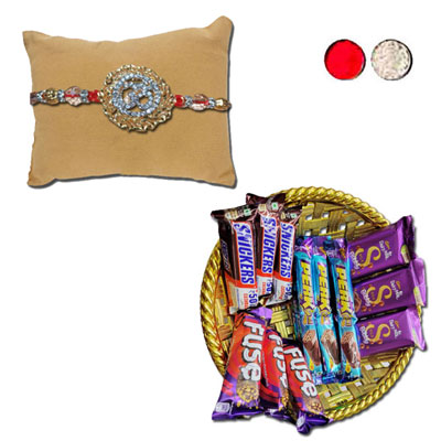 "RAKHIS -AD 4350 A (Single Rakhi), Choco Thali - code RC04 - Click here to View more details about this Product